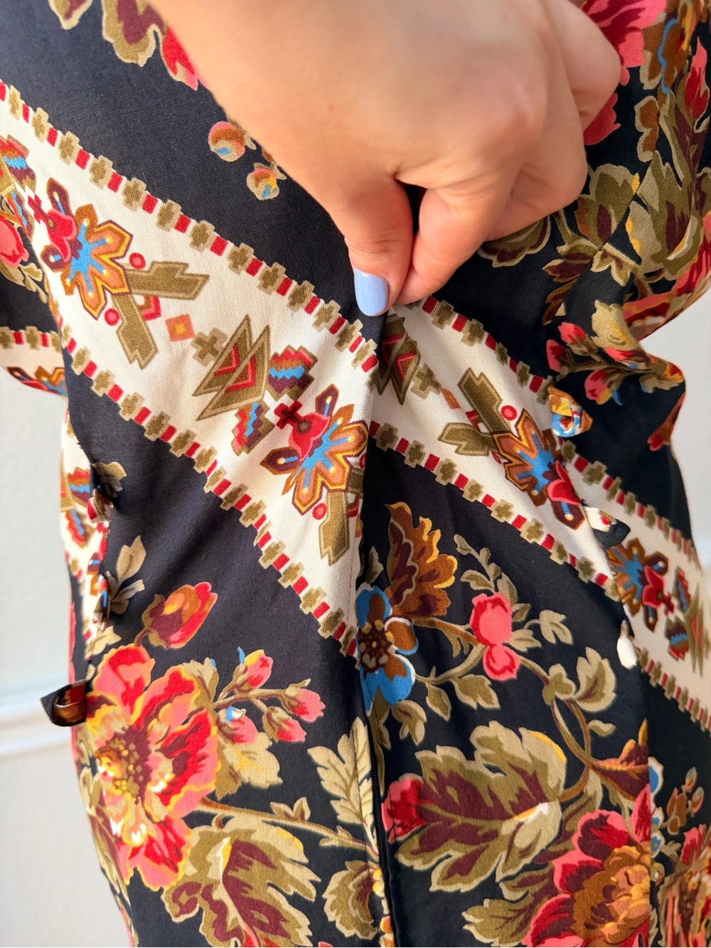 Vintage Nina Piccalino Floral Southwestern Midi Dress Romantic Folk Festival - Picture 5 of 12